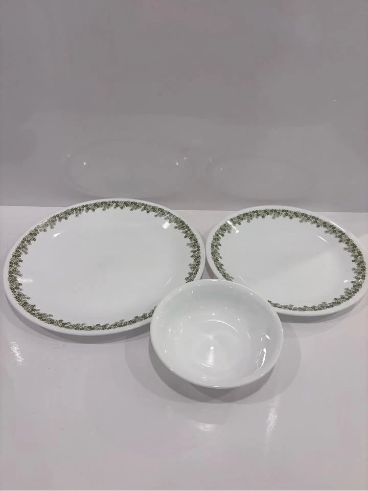 Vintage Corelle Spring Blossom Green Crazy Daisy Dinner Set - photo 3
