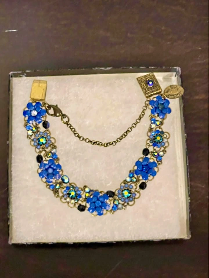 Vintage Michal Negrin Crystal Multicolor Flower Bracelet