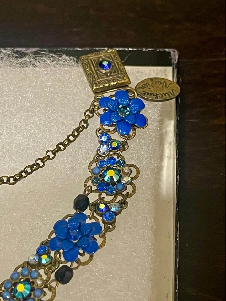 Vintage Michal Negrin Crystal Multicolor Flower Bracelet - photo 4