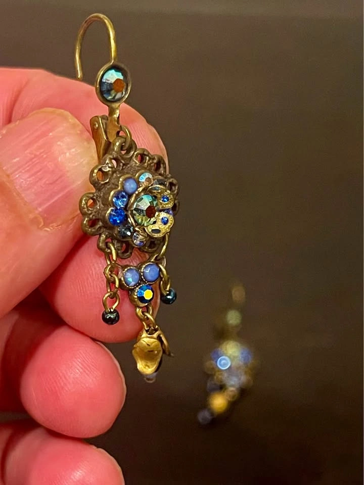 Michal Negrin Earrings Royal Blue With Swarovski Crystals - photo 3