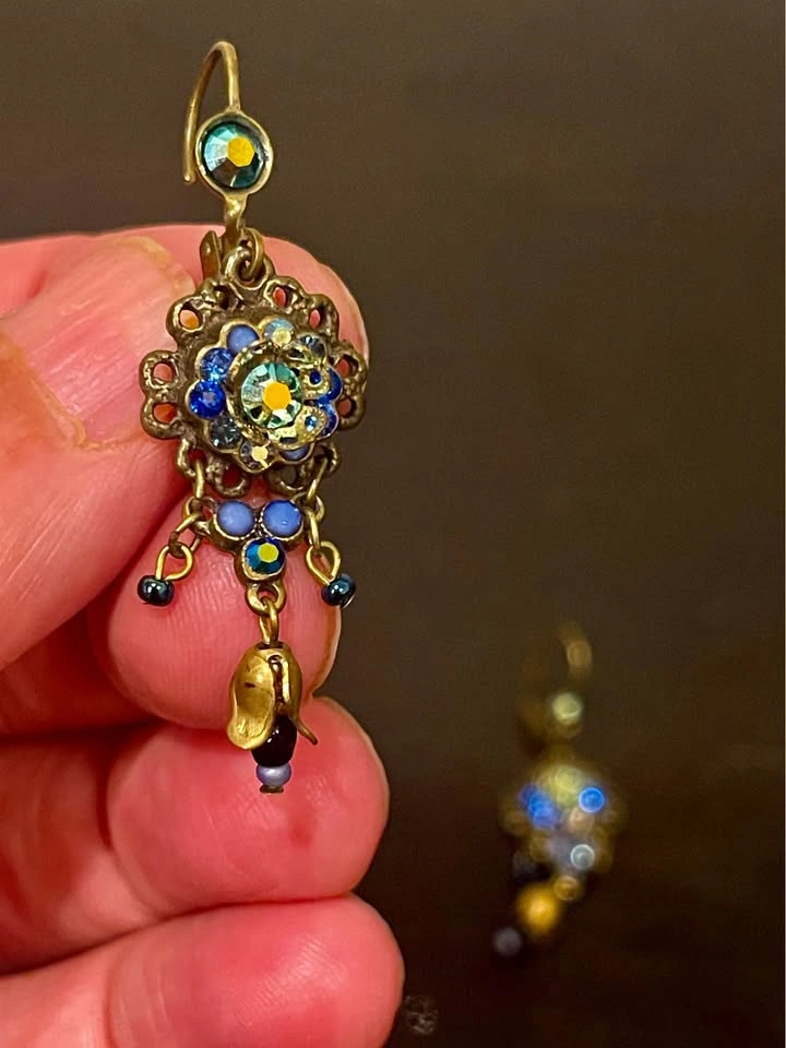 Michal Negrin Earrings Royal Blue With Swarovski Crystals - photo 5