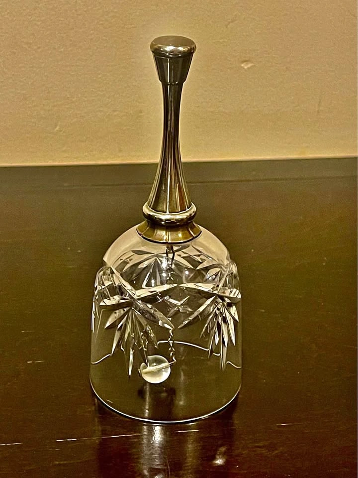 Vintage Royale County Crystal Glass and Silver Plated Bell
