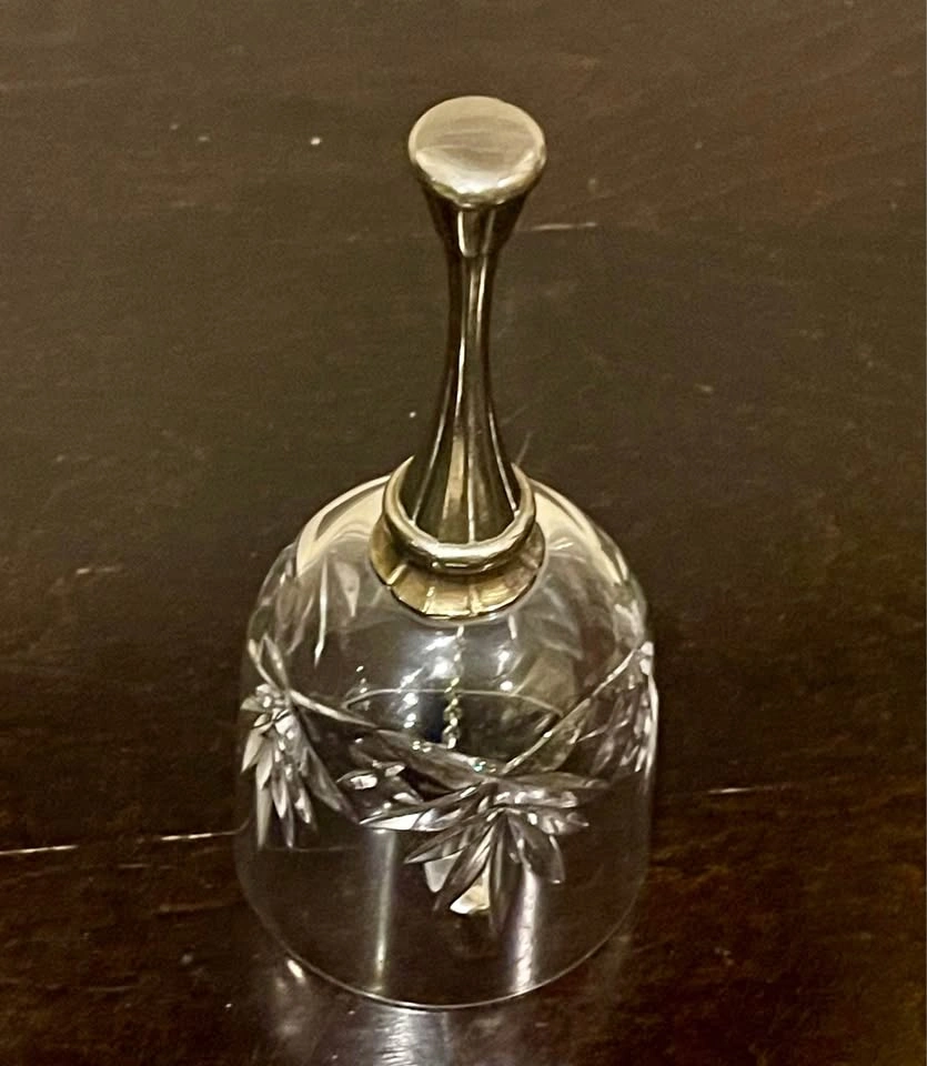 Vintage Royale County Crystal Glass and Silver Plated Bell - photo 2