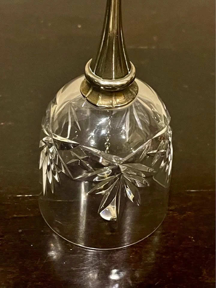 Vintage Royale County Crystal Glass and Silver Plated Bell - photo 3