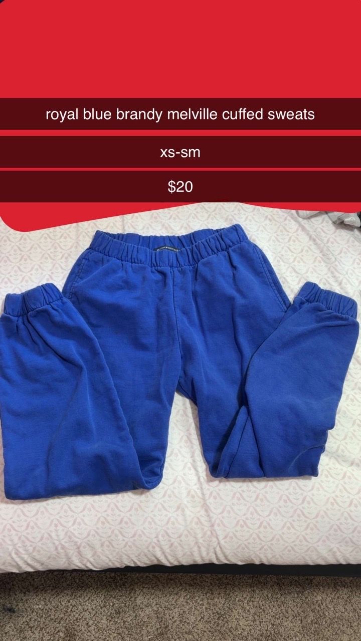 Brandy Melville Royal Blue Cuffed Sweatpants