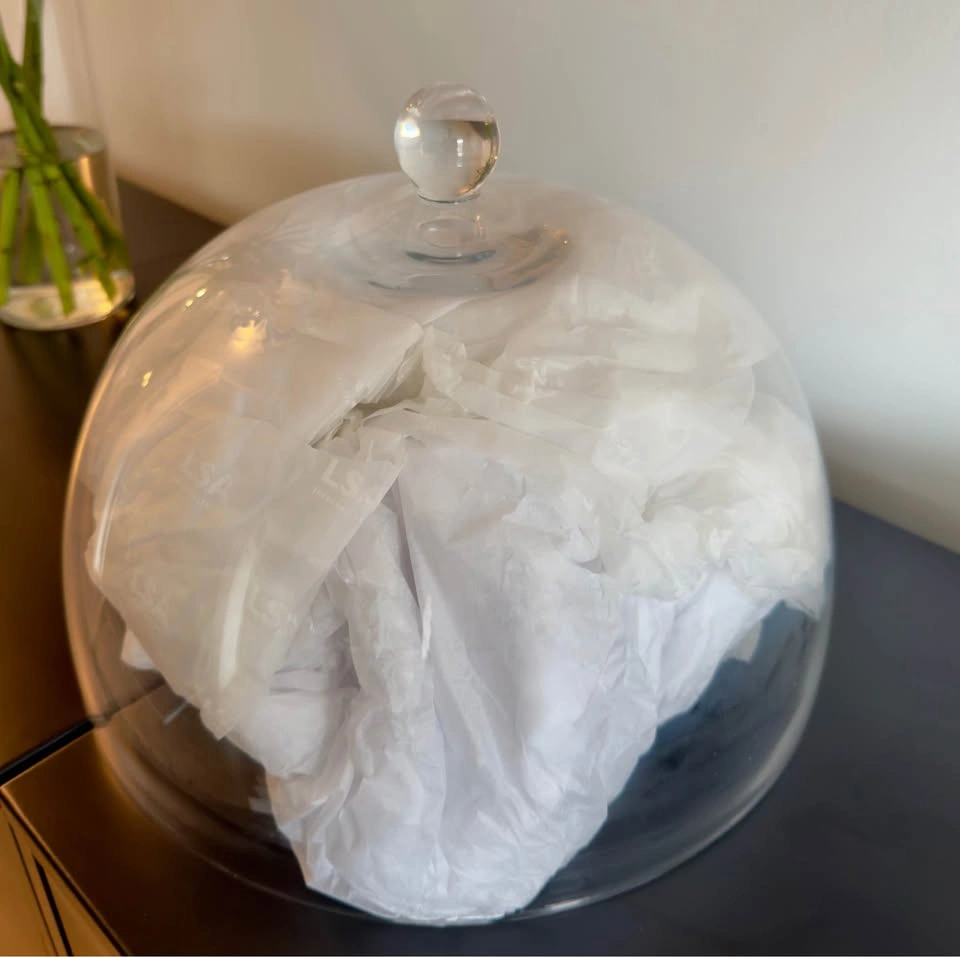 Glass cloche with free marble stand - photo 4