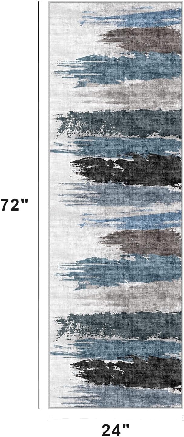 Modern Abstract Runner Rugs 2x6, Washable Hallway - photo 2