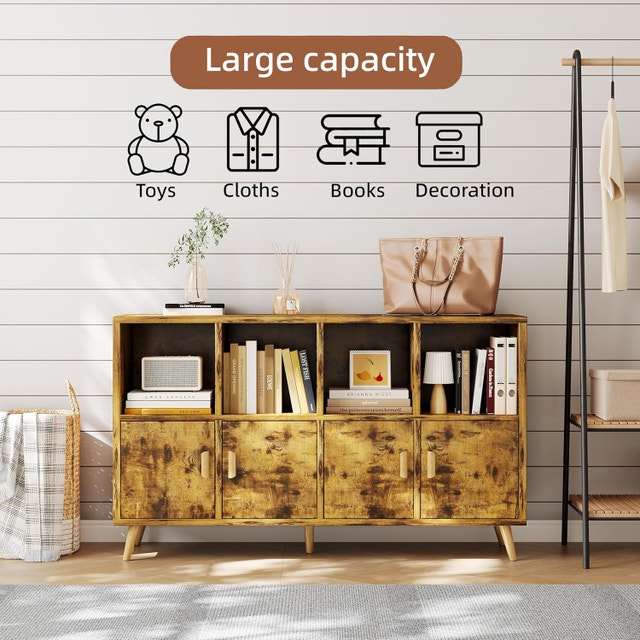 COTUBLR 8 Cube Bookshelf, 2 Tier 47" Wood Bookcase - photo 4