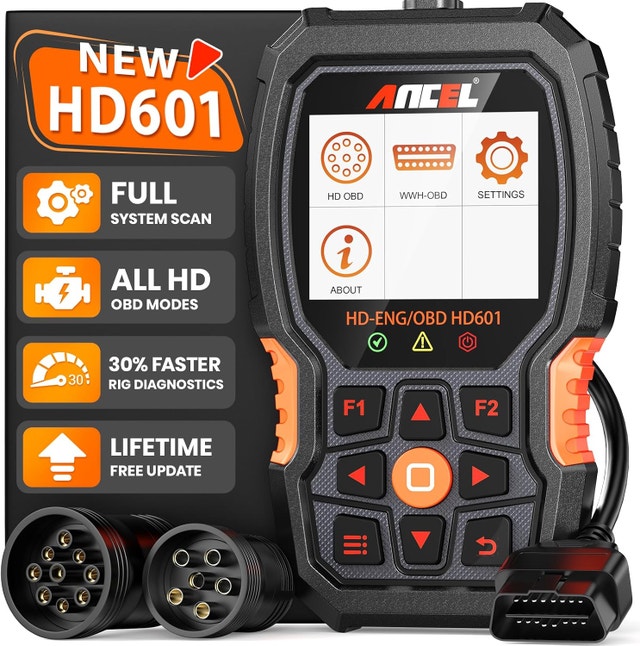 ANCEL New HD601 Heavy Duty Truck Scanner, Diesel Full