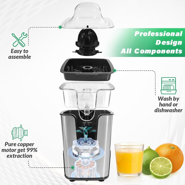 Rechargeable Electric Citrus Juicer, 40W Cordless - photo 4