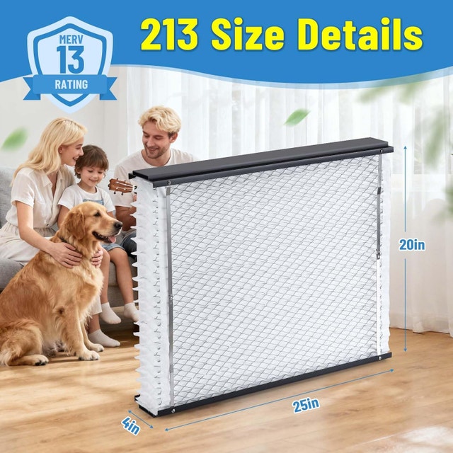 2 Pack 213 Replacement Air Filter, 20x25x4 Inches, MERV 13 - photo 2