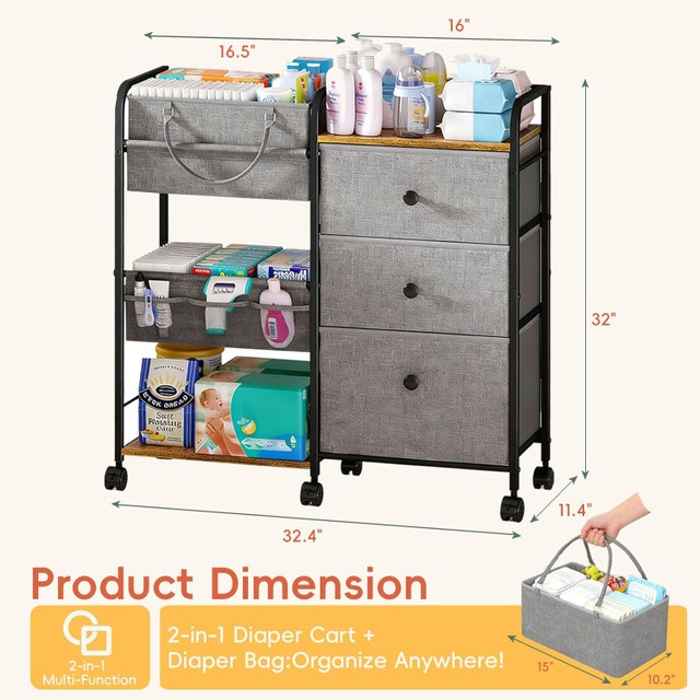 2 In1 Baby Diaper Caddy Organizers and Storage - photo 3