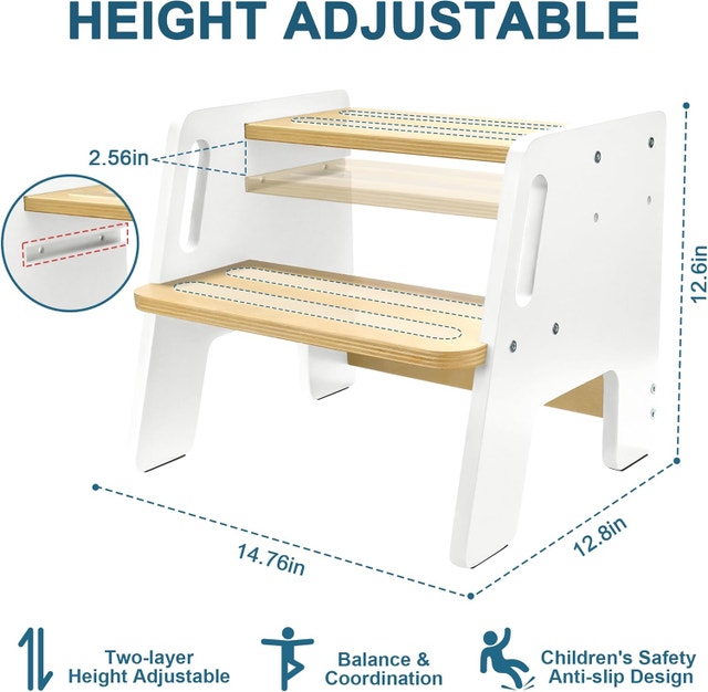 Toddler Wooden Step Stool, with Rounded Corners - photo 2