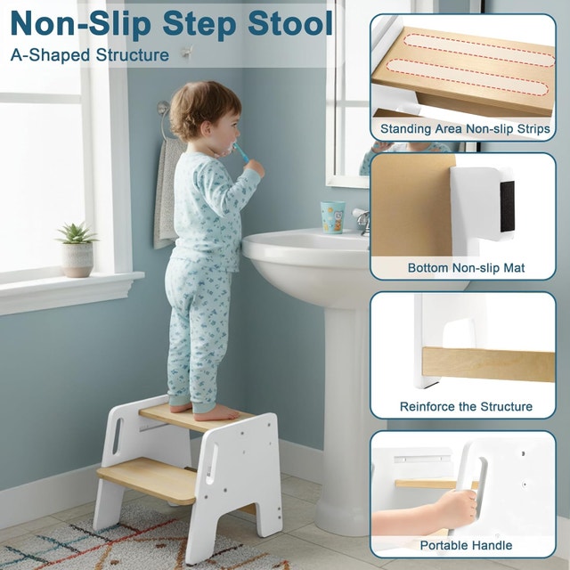 Toddler Wooden Step Stool, with Rounded Corners - photo 3