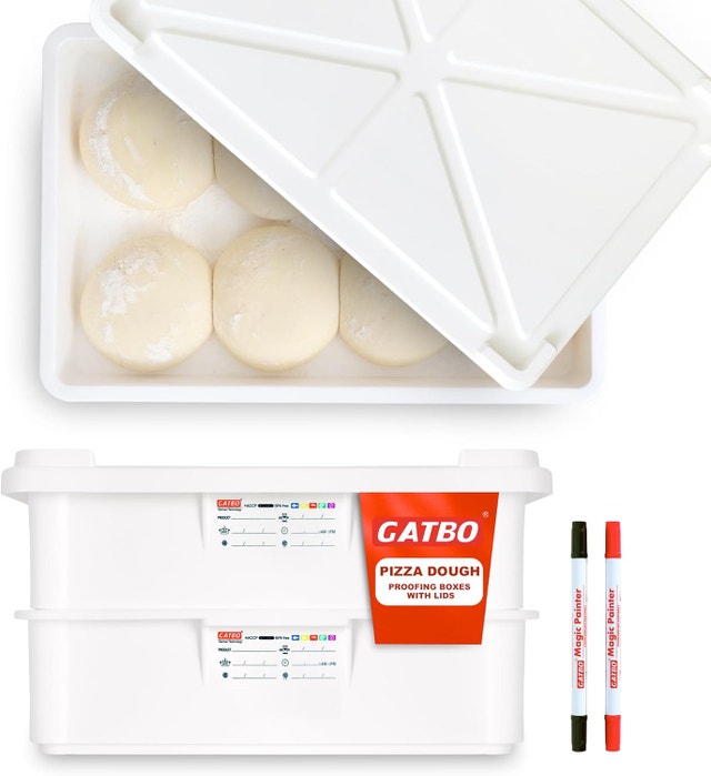 2-Pack Pizza Dough Proofing Box with Lid