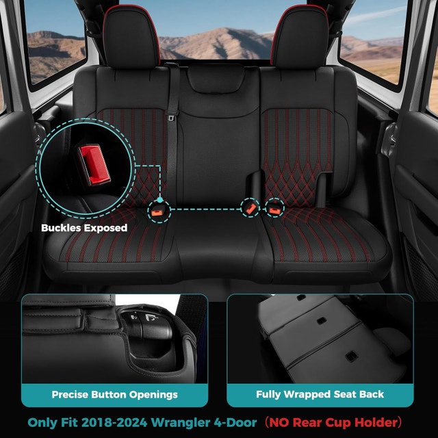 Jeep Wrangler Seat Covers JL 2018-2026 w/o Rear Cup Holder - photo 4