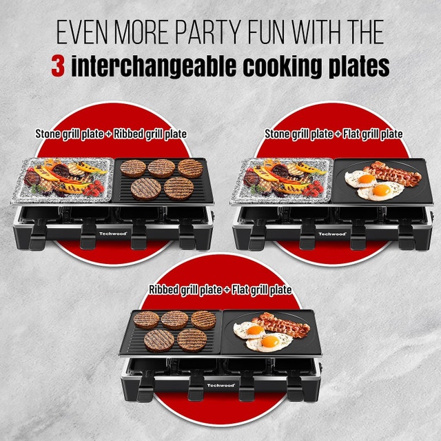 Techwood Electric Indoor Grill with 2 Reversible Plates - photo 3