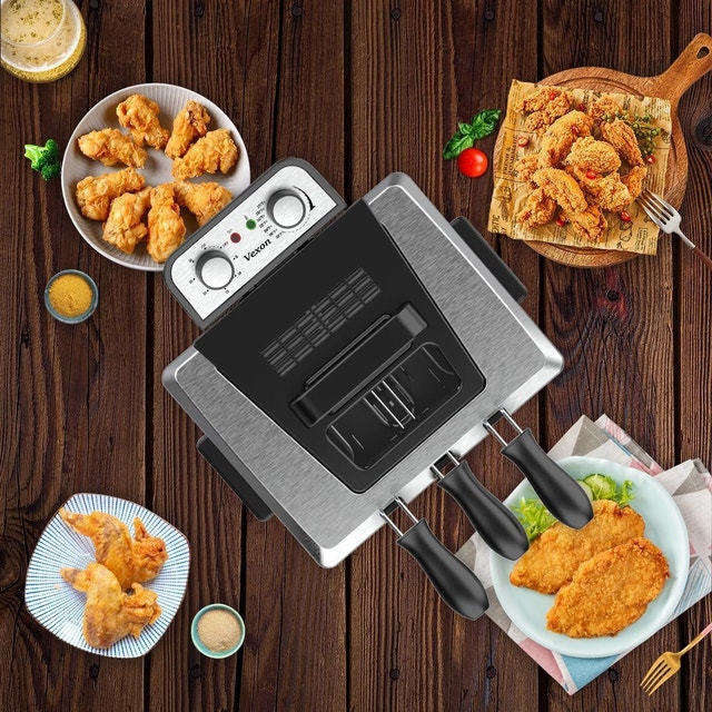 1800W Large Electric Deep Fryer with 3 Frying Baskets - photo 2