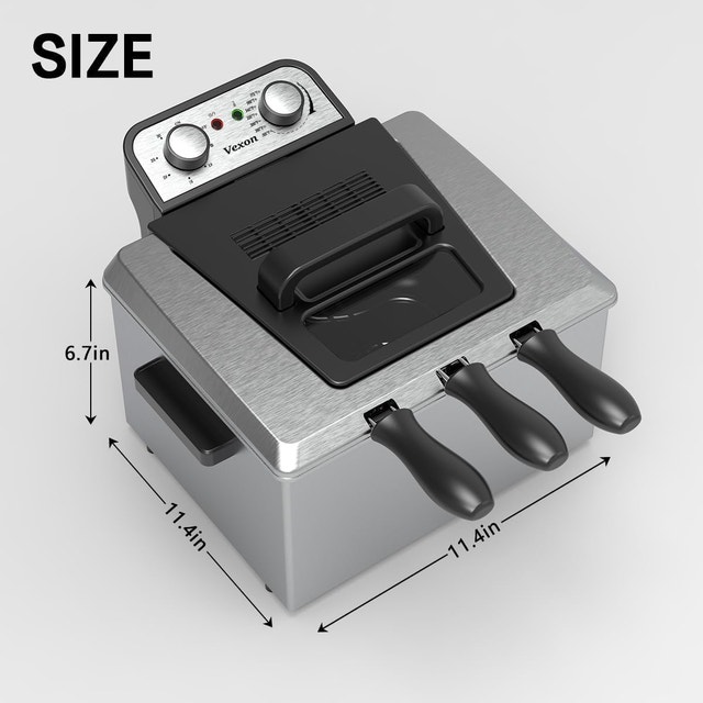 1800W Large Electric Deep Fryer with 3 Frying Baskets - photo 3