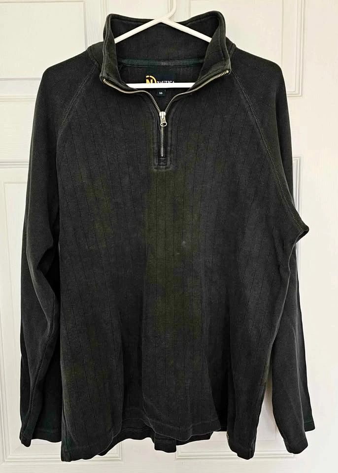 Set of 2 Nautica Jeans Co. Men's 1/4 Zip Ribbed Sweaters - Size