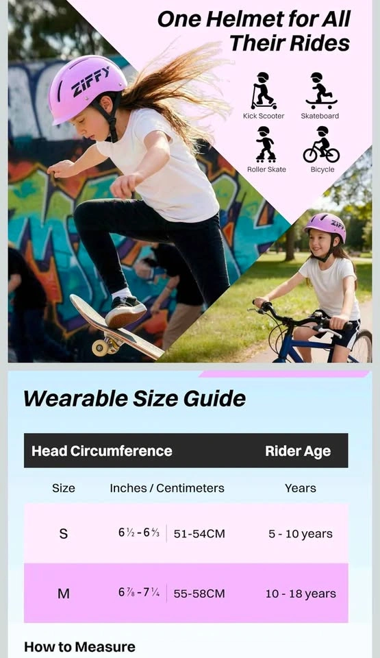 ZIFFY Toddler Bike Helmets for Kids 5-10 - photo 3