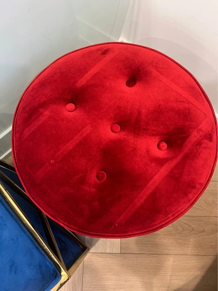 Velvet Gold Accent Stools / Ottomans – Modern Glam - photo 4