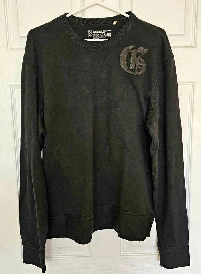 Guess Company Men's Gothic G Patch Crewneck Sweatshirt - Size XL