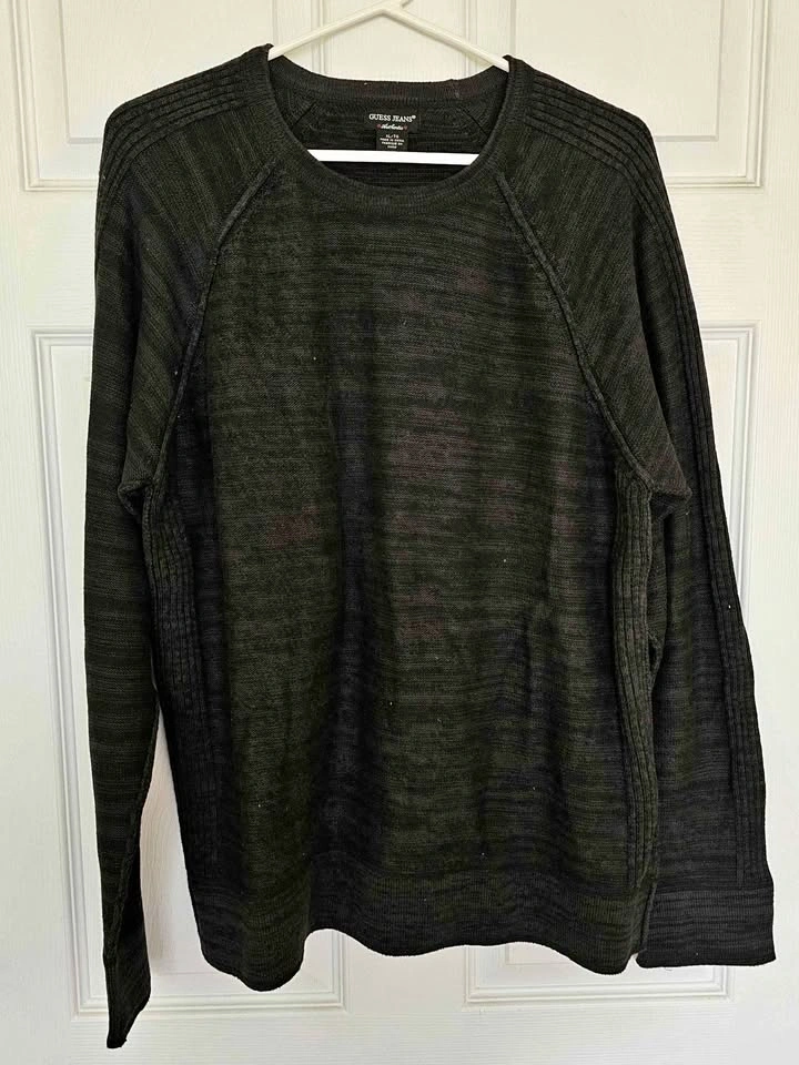 Guess Jeans Men's Cotton Wool Blend Crewneck Knit Sweater - Size