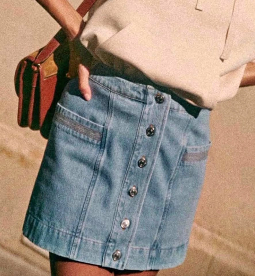 Sézane Jelena Denim Skirt, XS