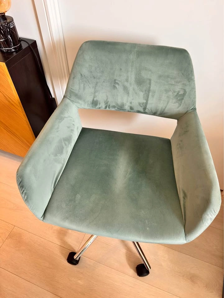 Aqua Velvet Swivel Office Chair