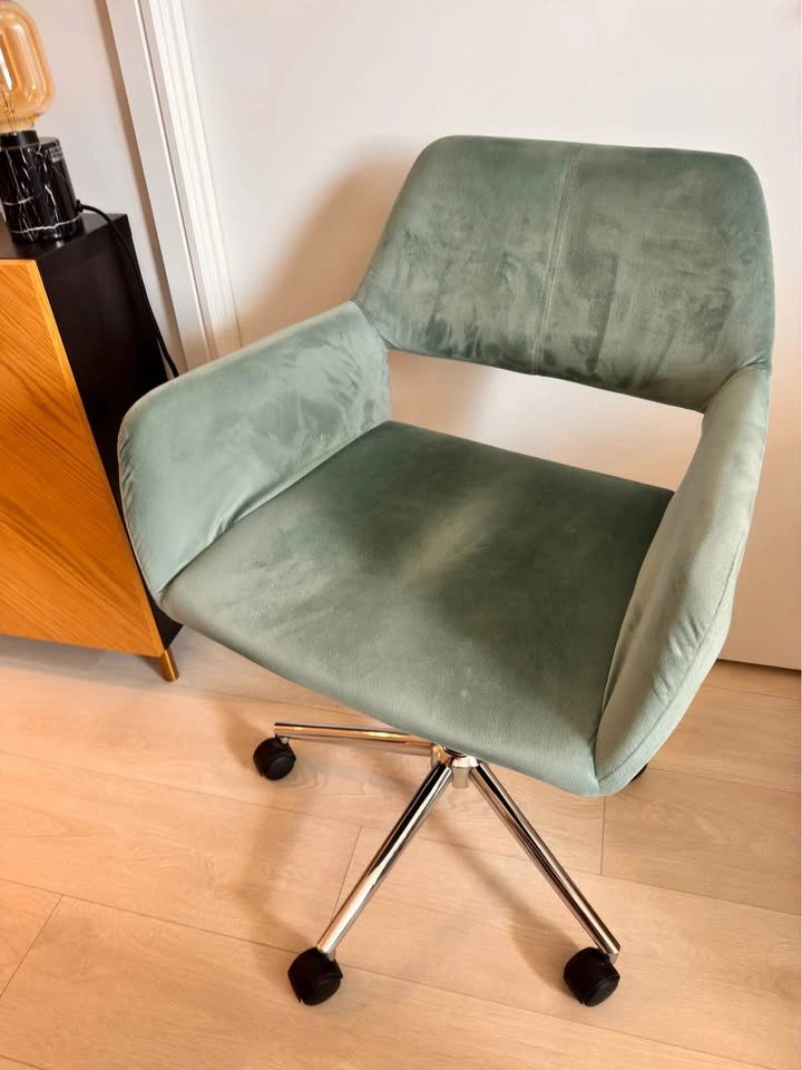 Aqua Velvet Swivel Office Chair - photo 4