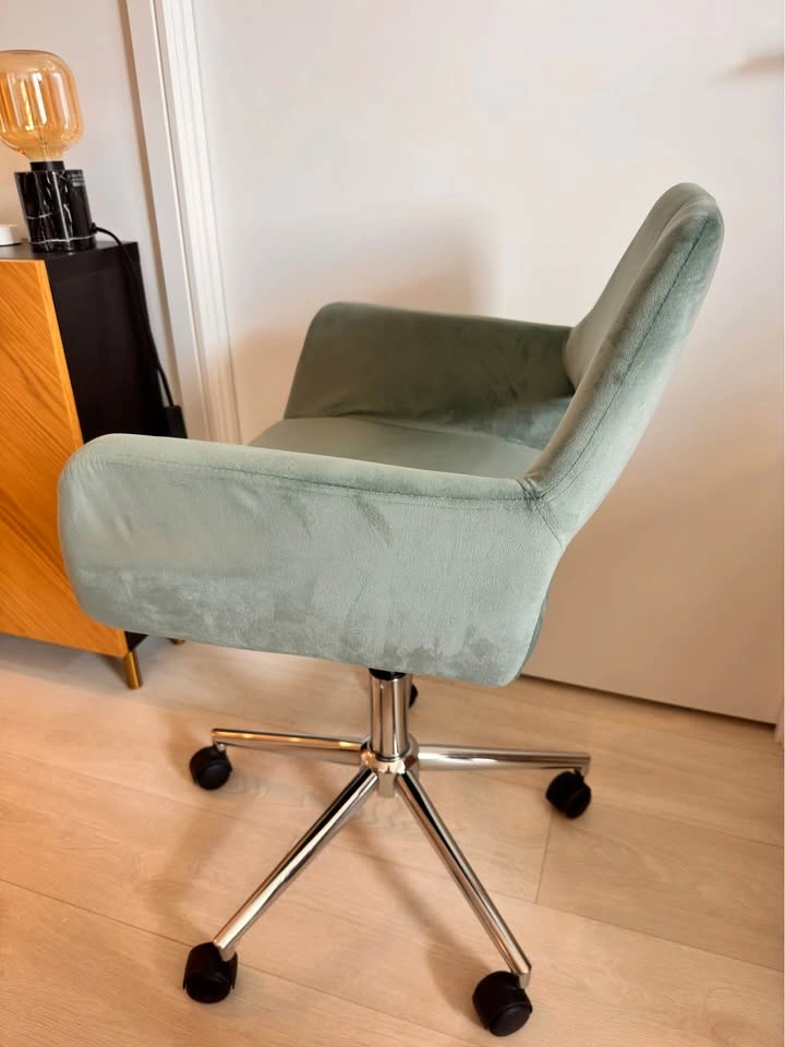 Aqua Velvet Swivel Office Chair - photo 5