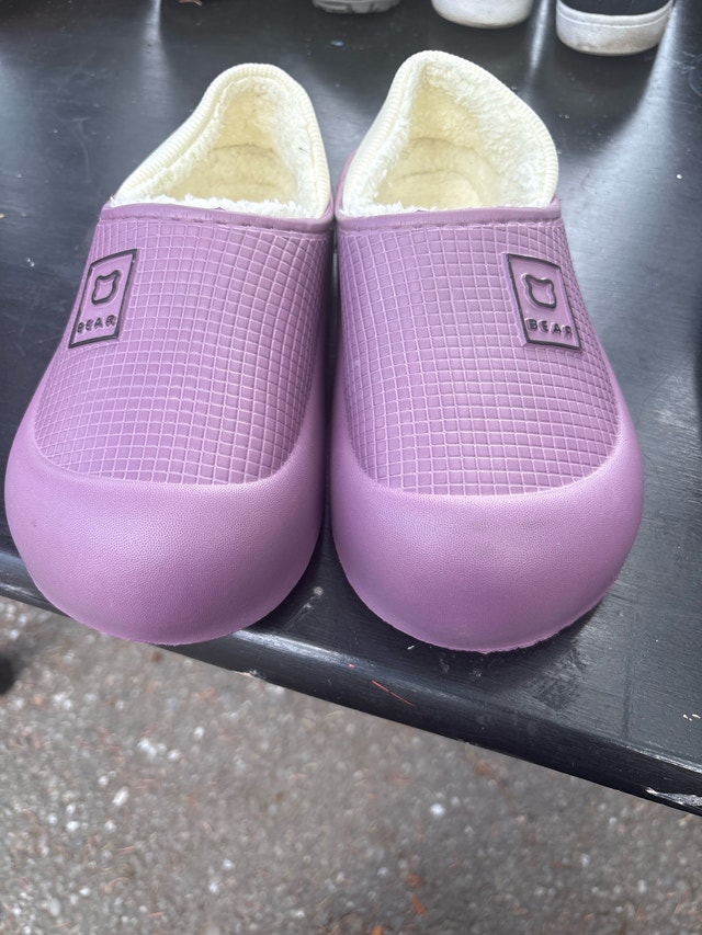 Bear Brand Purple Fleece-Lined Clogs