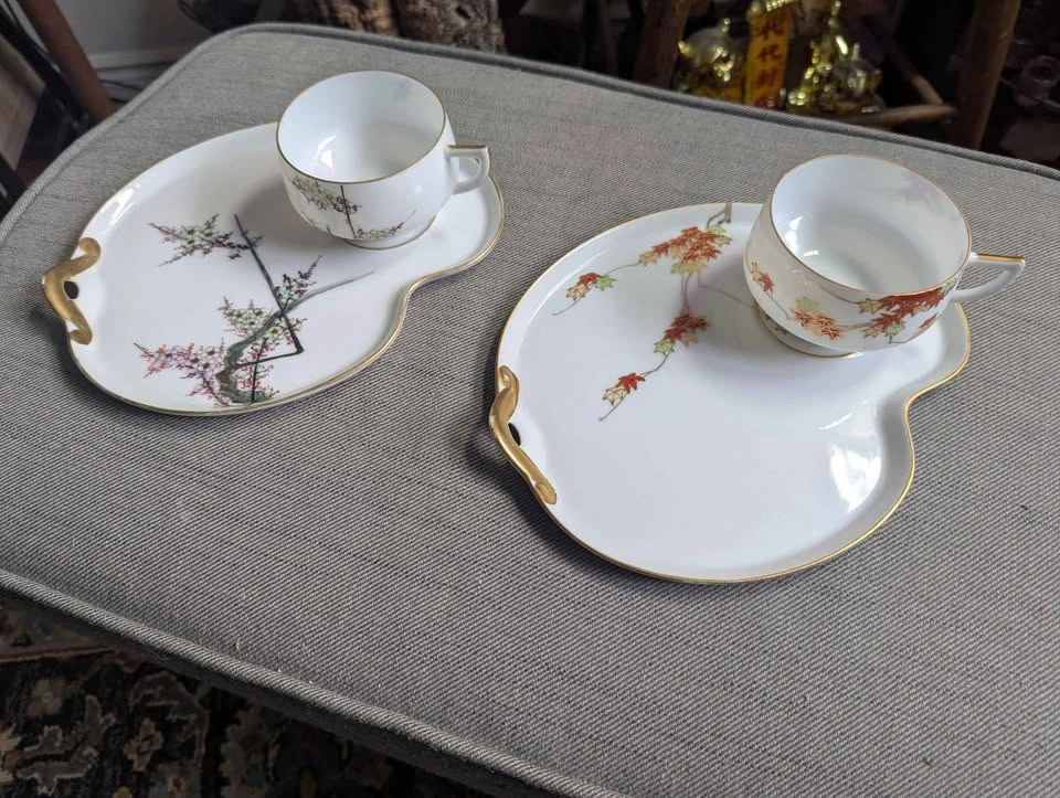 Japanese geisha teacups and saucers - photo 2