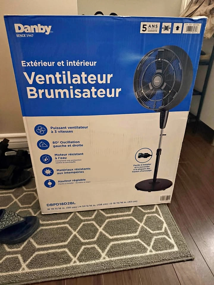 New in box Danby misting fan