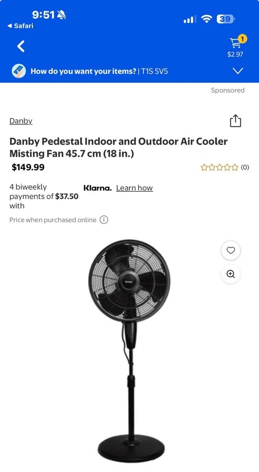 New in box Danby misting fan - photo 2