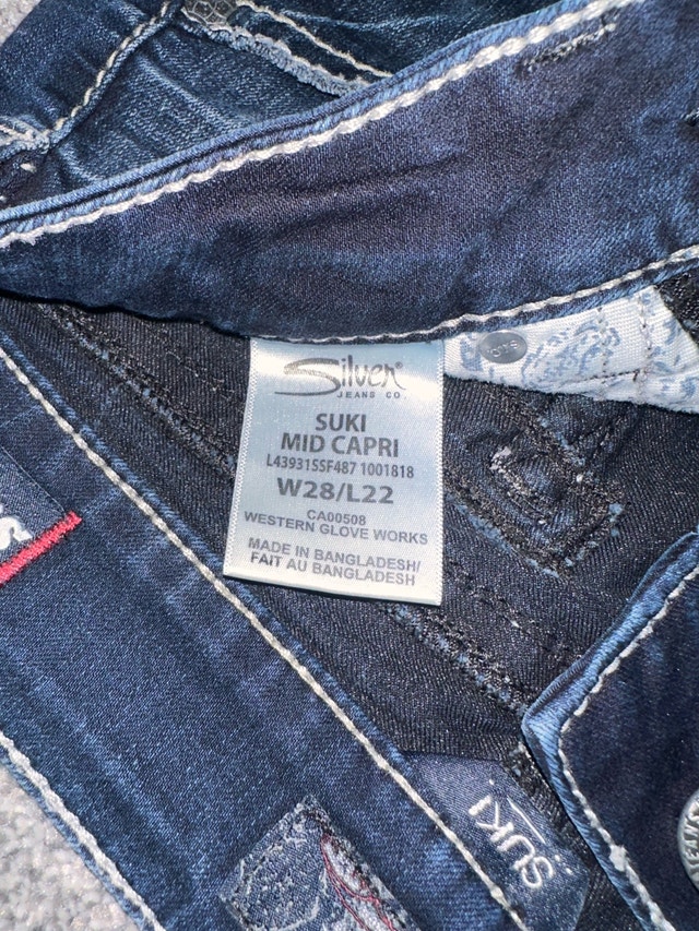 woman’s stretchy sliver jeans size 28W/22L - photo 5