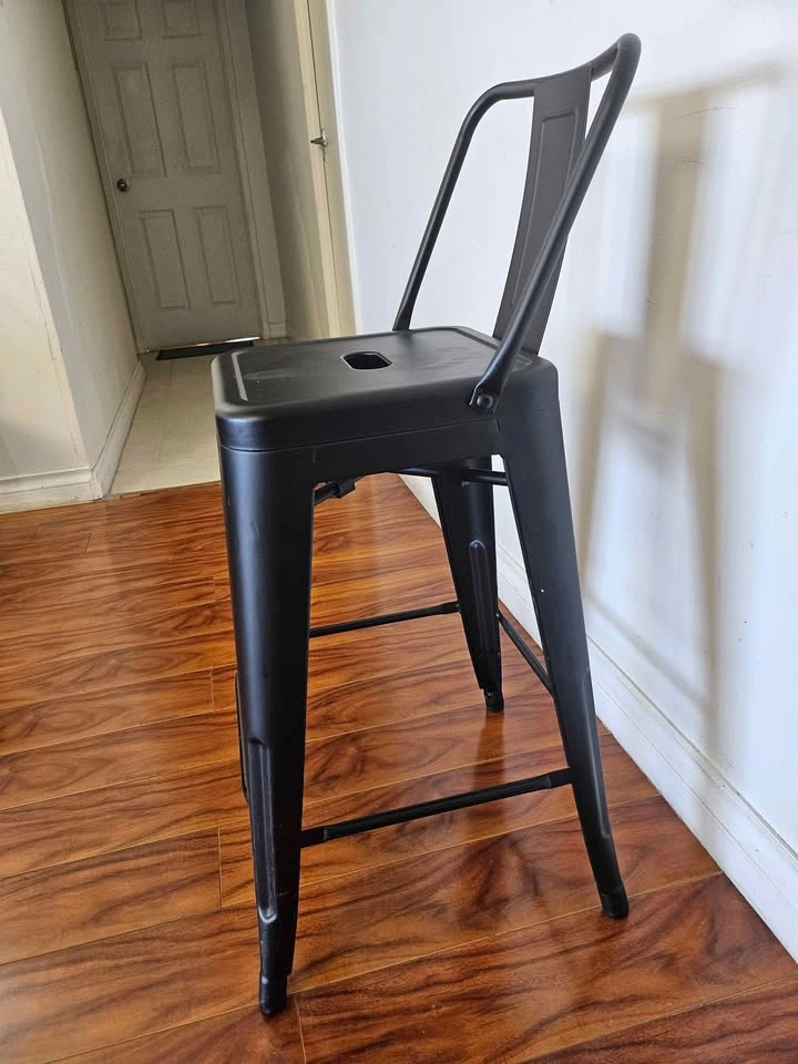 Black Metal Tolix Style Bar Stool - photo 3