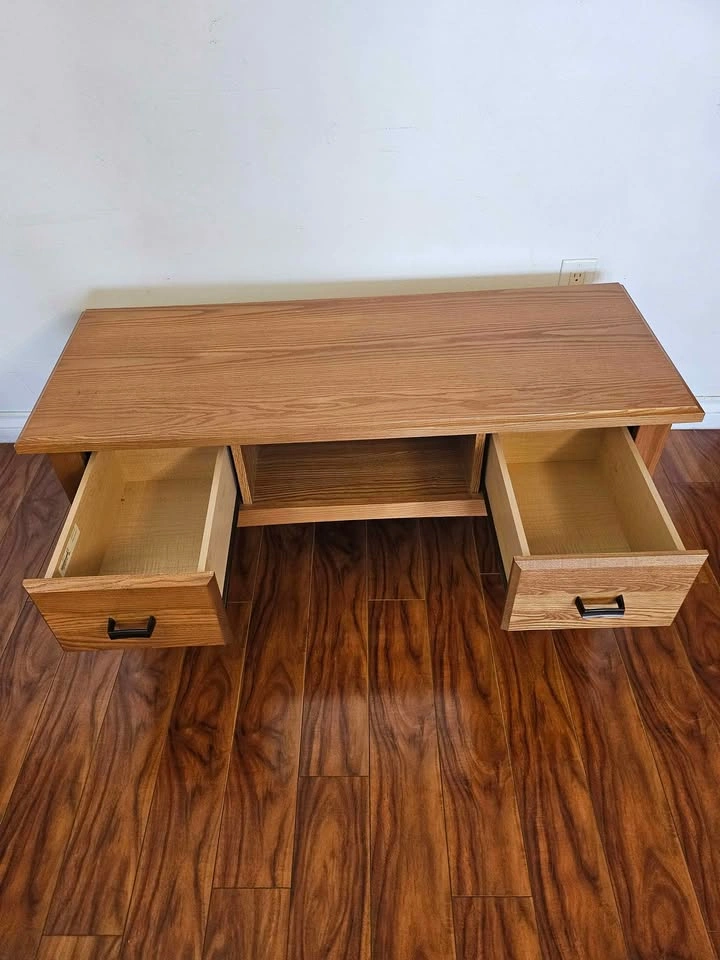 Oak Finish Coffee Table with Drawers - photo 4