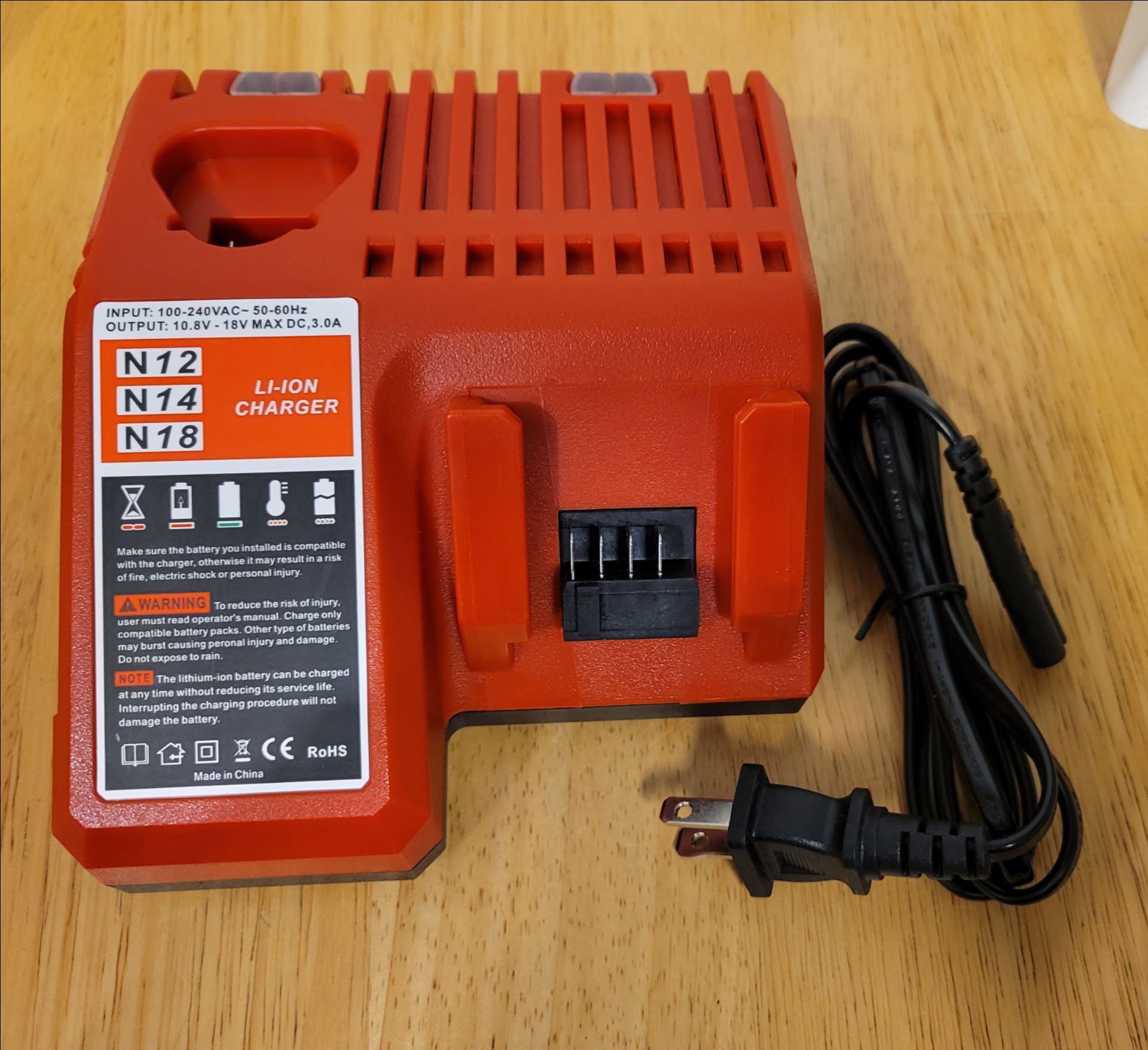 Compatible Milwaukee M12 (12V) / M18 (18V) Battery Charger