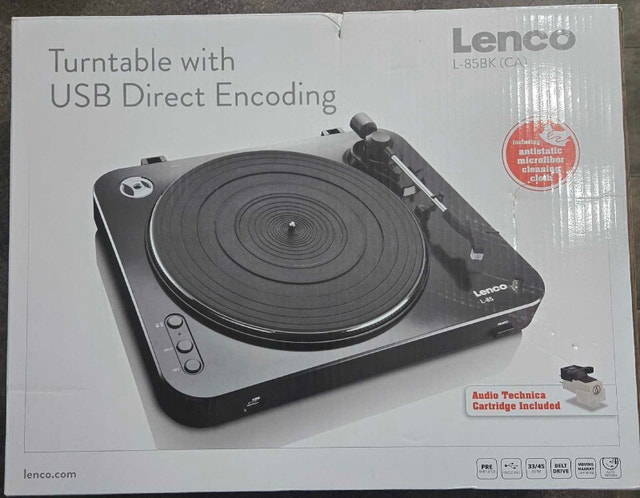 LENCO L-85CA – Turntable with USB direct encoding. New in Box.