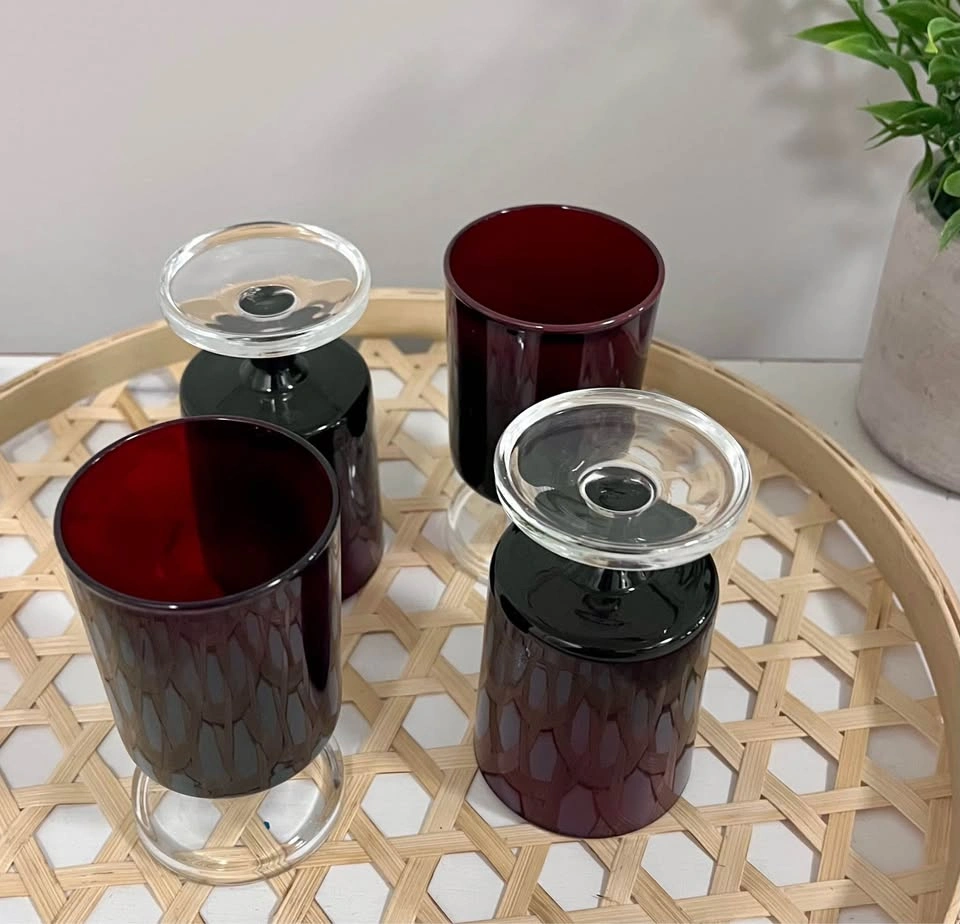 Vintage Luminarc Cavalier Ruby Red Cordial Glasses - Set of 4 - photo 2