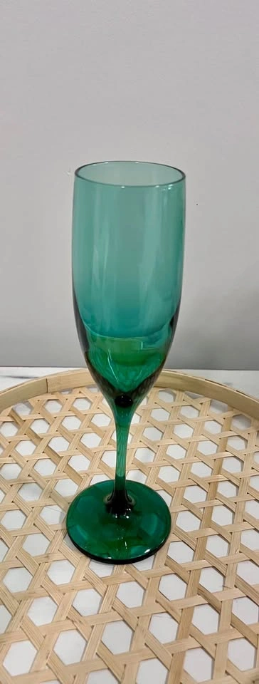 Vintage Libbey Teal Green Stemmed Glasses - Set of 4 - photo 2