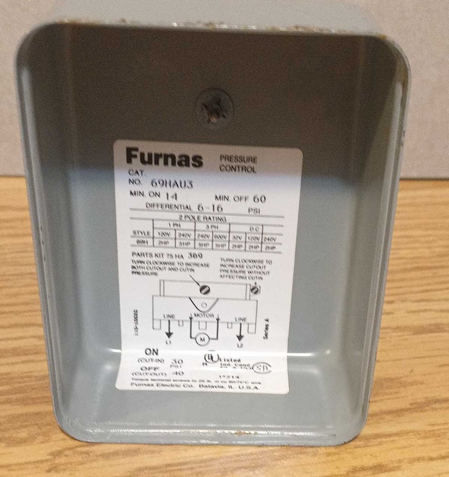 Furnas 69HAU3 Air Compressor Pressure Switch 30-40 PSI - photo 4