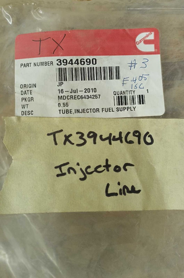Cummins 3944690 Tube, Injector Fuel Supply