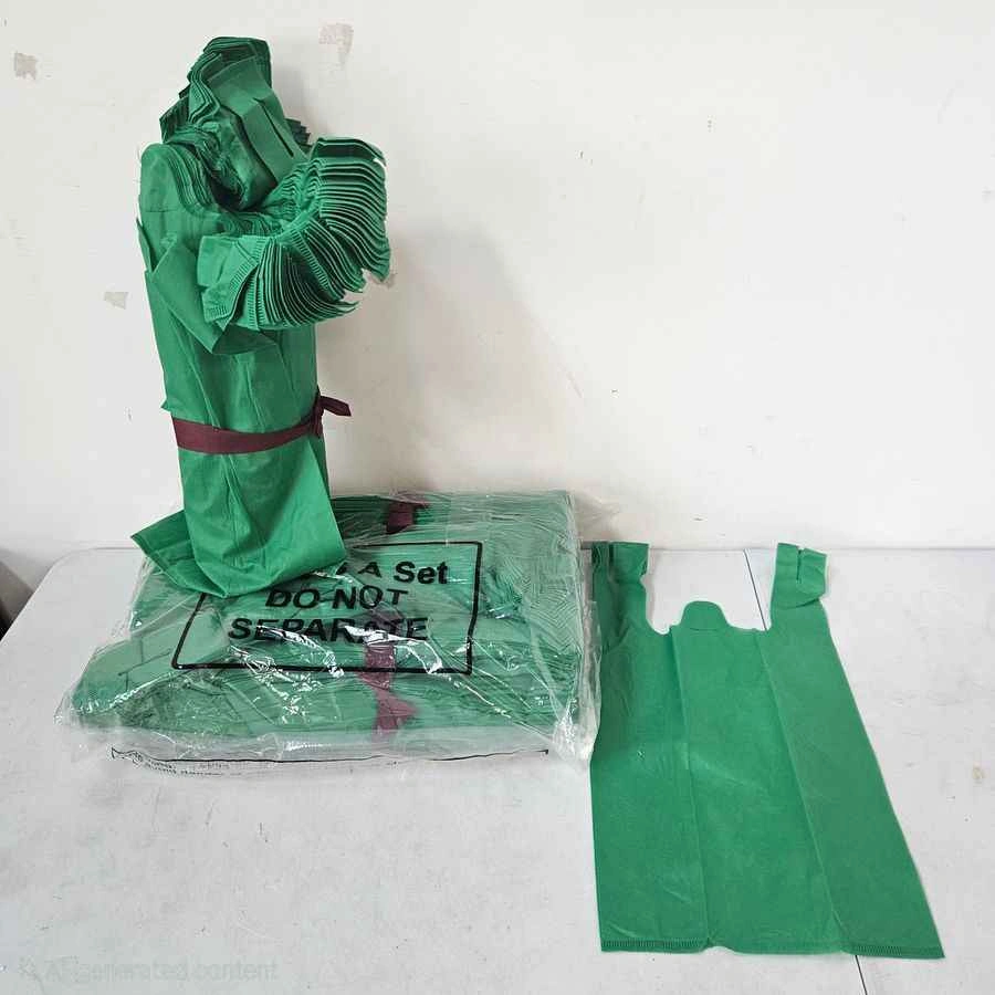 Bulk Set of 50 Green Reusable Shopping Bags - photo 3