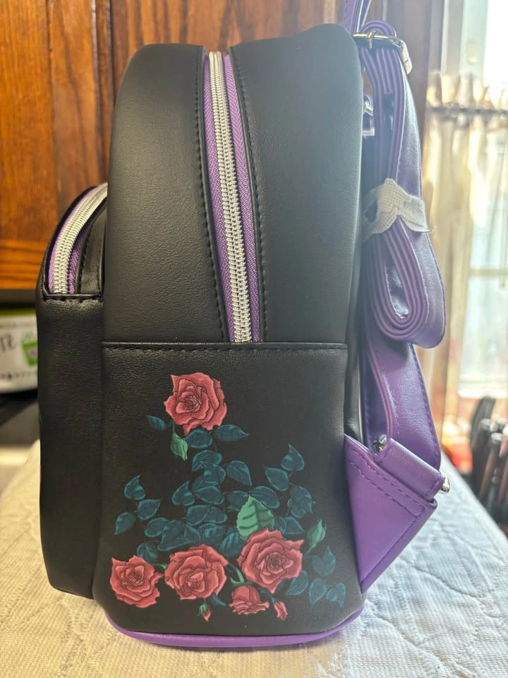 Loungefly Disney Villains Trio Roses Mini Backpack and Wallet - photo 2