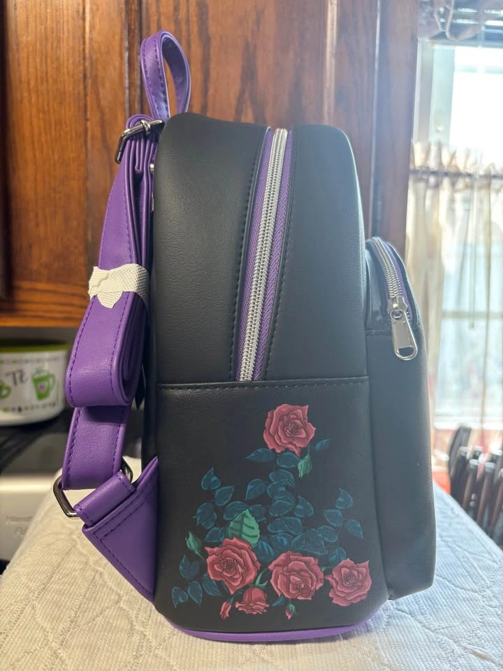 Loungefly Disney Villains Trio Roses Mini Backpack and Wallet - photo 3