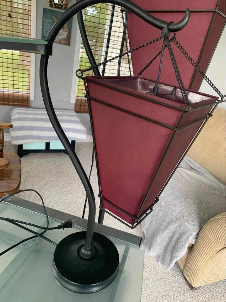 Matching Wrought Iron Floor and Table Lamp Set - photo 2