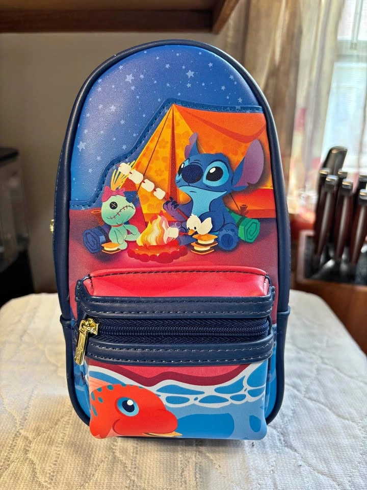 Loungefly Disney Stitch Camping Cuties Mini Backpack Case